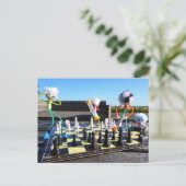 Fubby die schaakspel spelen. postkarte (Stehend Vorderseite)