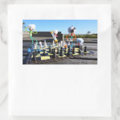 Fubby die schaakspel spelen. rechteckiger aufkleber (Tasche)