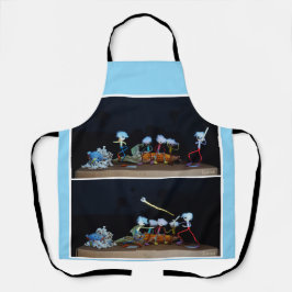 Fubby die slagbal spelen met mais/popcorn. schürze