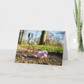 Fubby die zijn hondje uitlaat. dankeskarte (Vorderseite)