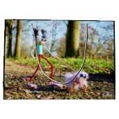 Fubby die zijn hondje uitlaat. große geschenktüte (Rückseite)