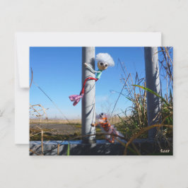 Fubby fantasie, op de vlucht voor een dier. postkarte