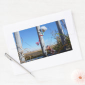 Fubby fantasie, op de vlucht voor een dier. rechteckiger aufkleber (Umschlag)