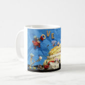 Fubby feest met taart en bruidspaar. kaffeetasse (Vorderseite Links)