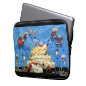 Fubby feest met taart en bruidspaar. laptopschutzhülle (Vorderseite Links)
