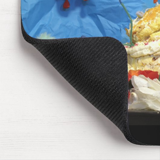 Fubby feest met taart en bruidspaar. mousepad (Ecke)