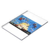 Fubby feest met taart en bruidspaar. notizblock (Linke Seite)