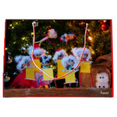 Fubby Kerstkoor met humoristisch detail. Große Geschenktüte (Vorderseite)