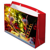 Fubby Kerstkoor met humoristisch detail. Große Geschenktüte (Rückseite Schrägansicht)