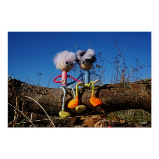 Fubby paartje dat romantisch verliefd zitten. poster (Vorderseite)