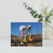 Fubby paartje dat romantisch verliefd zitten. postkarte (Stehend Vorderseite)