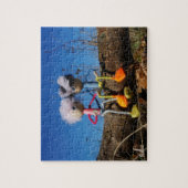 Fubby paartje dat romantisch verliefd zitten. puzzle (Vertikal)