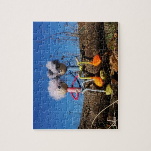 Fubby paartje dat romantisch verliefd zitten. puzzle (Vertikal)