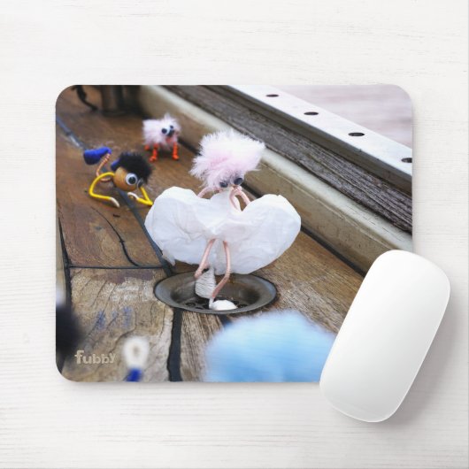 Fubby poppetje als Marilyn Monroe verkleed. Mousepad (Mit Mouse)
