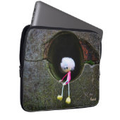 Fubby poppetje dat in een muur zit. laptopschutzhülle (Vorne Rechts)