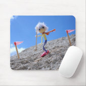 Fubby poppetje die aan het skiën is. mousepad (Mit Mouse)