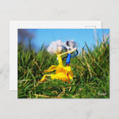 Fubby poppetjes die dansen met Narcissenjurk. Postkarte (Vorne/Hinten)