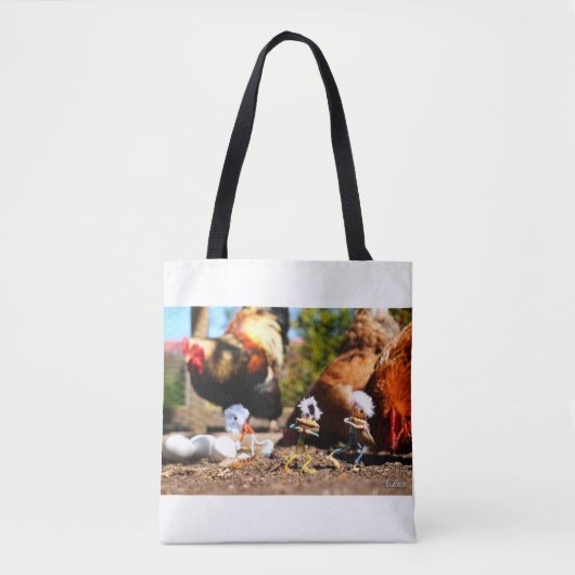 Fubby spelend met de kippen en haan. tasche (Vorderseite)