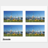 Fubby's actief met het hengelspel. rechteckiger aufkleber (Blatt)