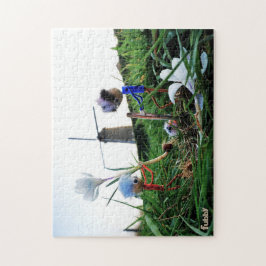 Fubby's bij een molen planten een krokus bol. puzzle