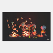 Fubby's bij popcorn explosie uit lava gaten. rechteckiger aufkleber (Vorderseite)