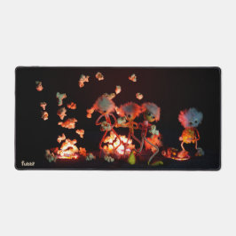 Fubby's bij popcorn explosie uit lava gaten. schreibtischunterlage