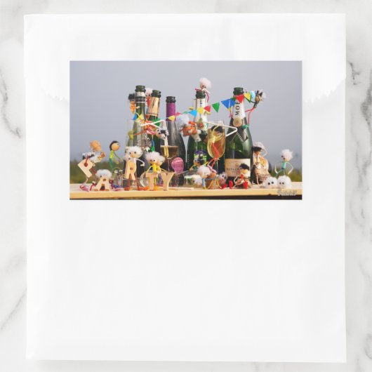 Fubby's de van een feestje houden, gefeliciteerd ! rechteckiger aufkleber (Tasche)