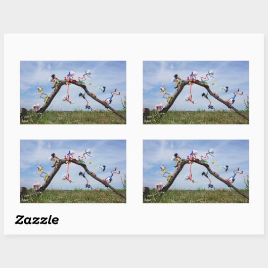 Fubby's die aan het Skaten zijn. Rechteckiger Aufkleber (Blatt)