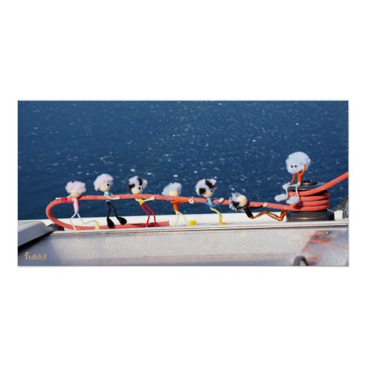 Fubby's die een lijn lieren van een Zeilboot. Poster (Vorderseite)