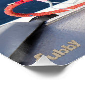 Fubby's die een lijn lieren van een Zeilboot. Poster (Ecke)
