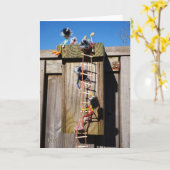 Fubby's die een vogelhuis beklimmen. karte (Gelbe Blume)