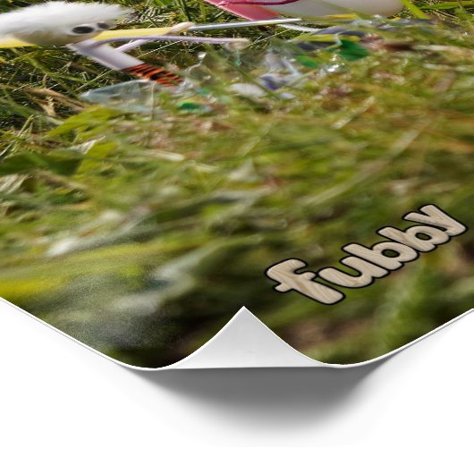 Fubby's die eieren verven van kippen Vrolijk Pasen Poster (Ecke)