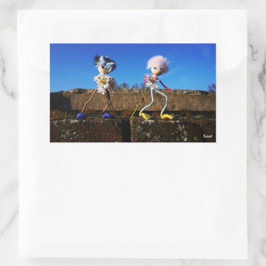 Fubby's die elkaars Valentijn zijn. Rechteckiger Aufkleber (Tasche)