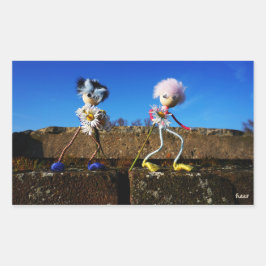 Fubby's die elkaars Valentijn zijn. Rechteckiger Aufkleber