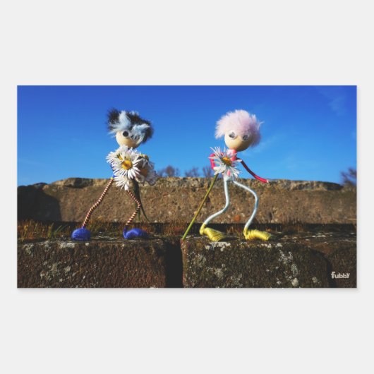 Fubby's die elkaars Valentijn zijn. Rechteckiger Aufkleber (Vorderseite)