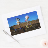 Fubby's die elkaars Valentijn zijn. Rechteckiger Aufkleber (Umschlag)