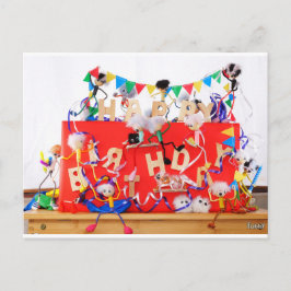 Fubby's die feest vieren voor verjaardag. postkarte