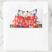 Fubby's die feest vieren voor verjaardag. rechteckiger aufkleber (Tasche)