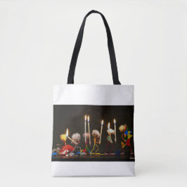 Fubby's die feestelijk met kaarsjes lopen, grappig tasche