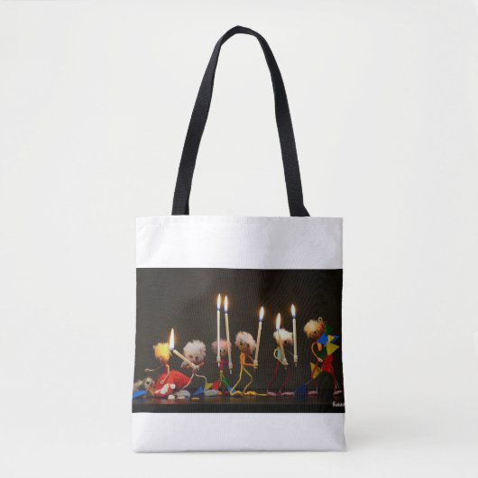 Fubby's die feestelijk met kaarsjes lopen, grappig tasche (Vorderseite)