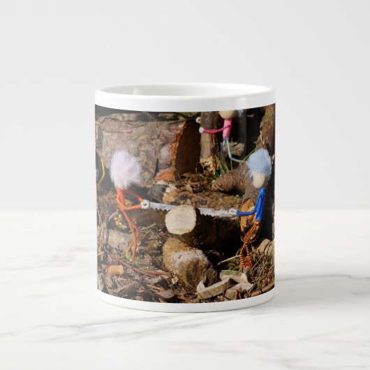 Fubby's die hout zagen. Jumbo-Tasse (Vorderseite)