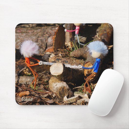 Fubby's die hout zagen. mousepad (Mit Mouse)