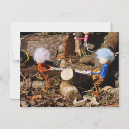 Fubby's die hout zagen. postkarte