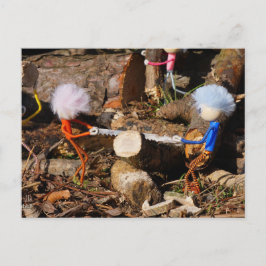 Fubby's die hout zagen. postkarte