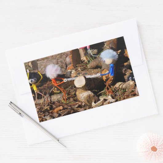 Fubby's die hout zagen. rechteckiger aufkleber (Umschlag)