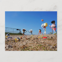 Fubby's die korfballen, winnen of verliezen. postkarte