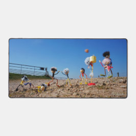 Fubby's die korfballen, winnen of verliezen. schreibtischunterlage