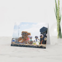 Fubby's die madeliefjes naar een Beer brengen. Dankeskarte