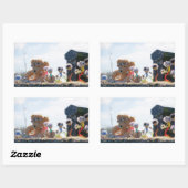 Fubby's die madeliefjes naar een Beer brengen. Rechteckiger Aufkleber (Blatt)