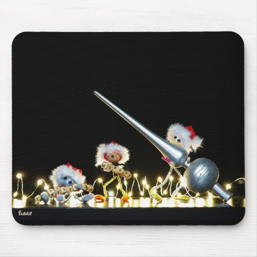 Fubby's in Kerstsfeer met Kerstdecoratie. Mousepad (Vorne)